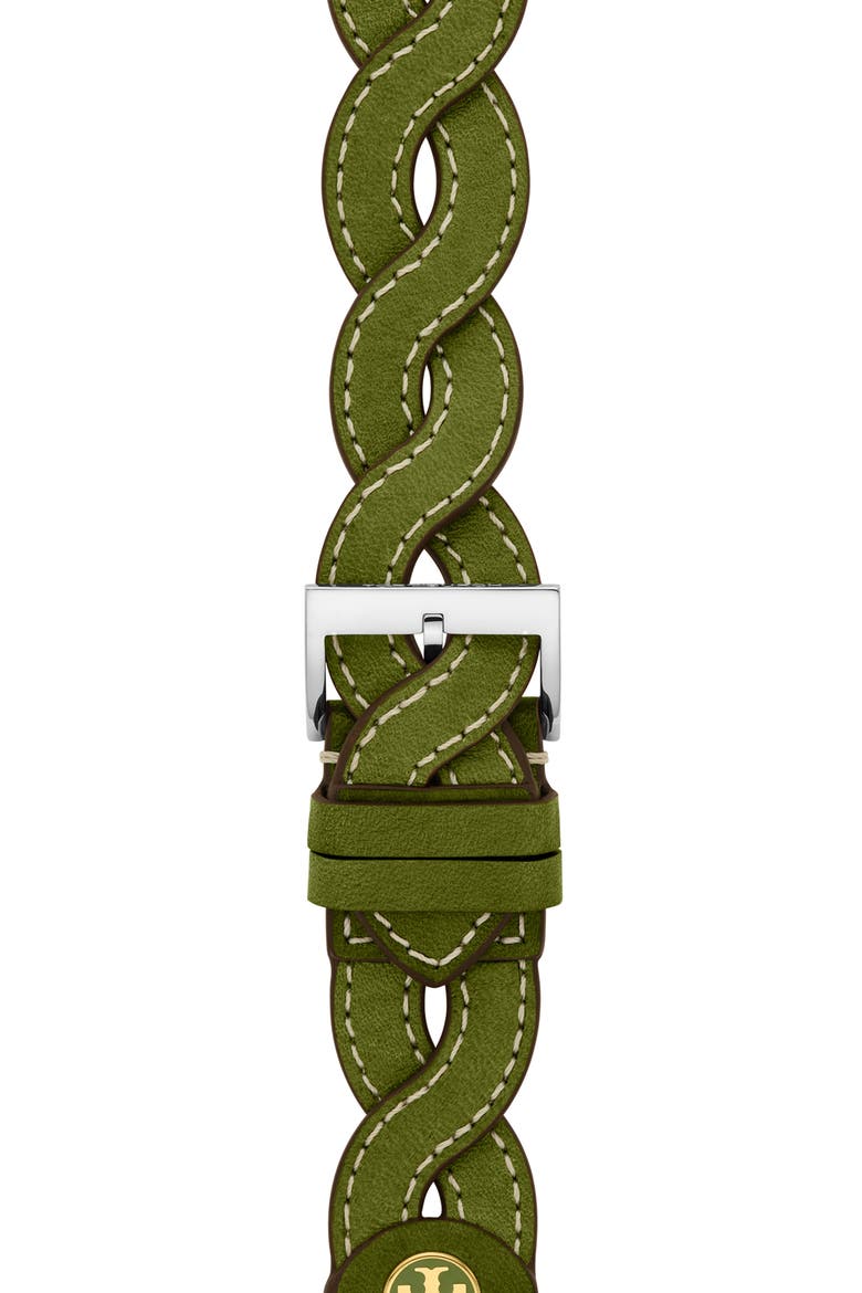 Braided Leather Apple Watch® Watchstrap, Alternate, color, SILVER