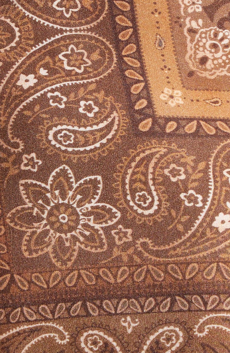 Zimmermann Lucky Belted One-Piece Bandeau Swimsuit, Alternate, color, Chocolate Bandana