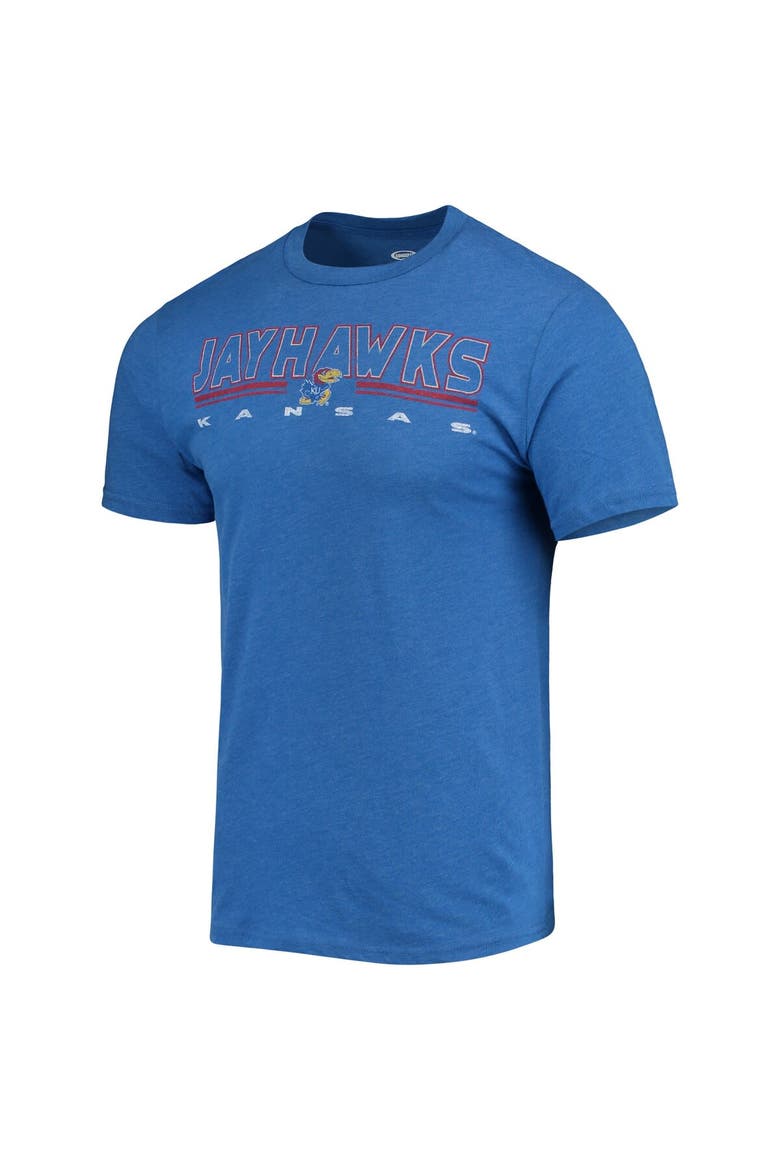 Men's Concepts Sport Heathered Charcoal/Royal Kansas Jayhawks Meter T-Shirt & Pants Sleep Set, Alternate, color, Heather Charcoal