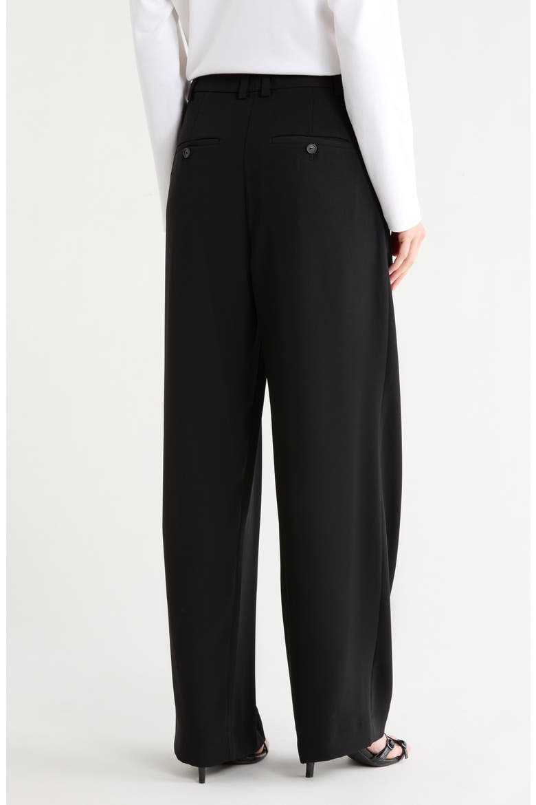 Drop Waist Pleated Trousers, Alternate, color, BLACK