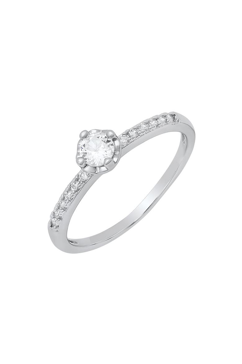 Simulated Diamond Pavé Ring, Alternate, color, SILVER