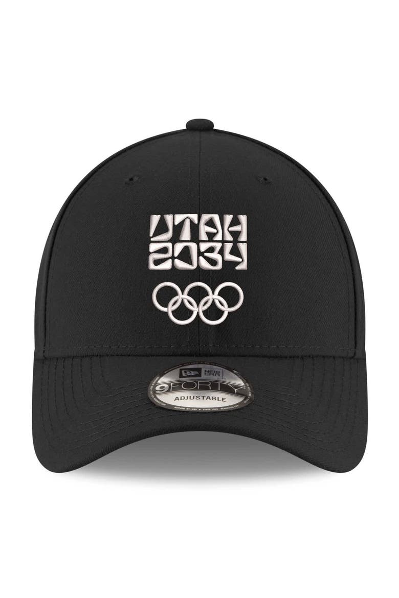 Men's New Era Black Utah 2034 9FORTY Adjustable Hat, Alternate, color, Black