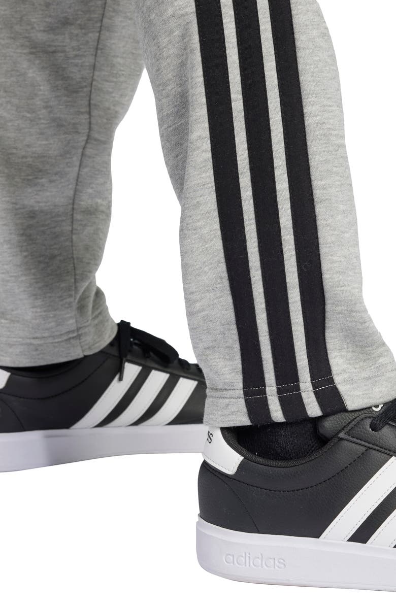 adidas Essentials 3-Stripes Fleece Sweatpants, Alternate, color, Medium Grey Heather/ Black