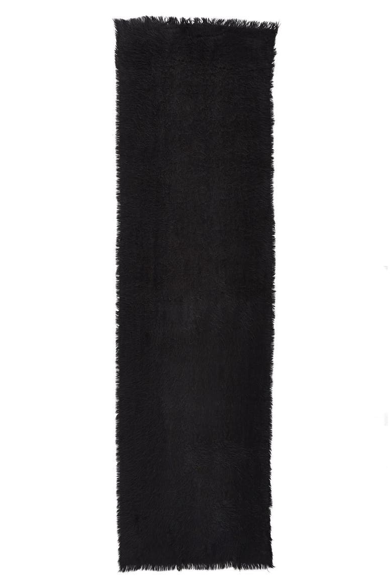 'Runway' Fuzzy Wrap, Alternate, color, BLACK PAINT