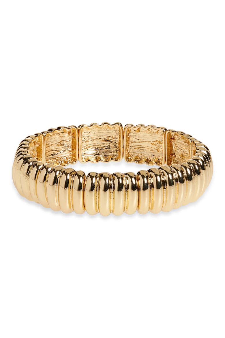 Puffy Stretch Bracelet, Main, color, GOLD