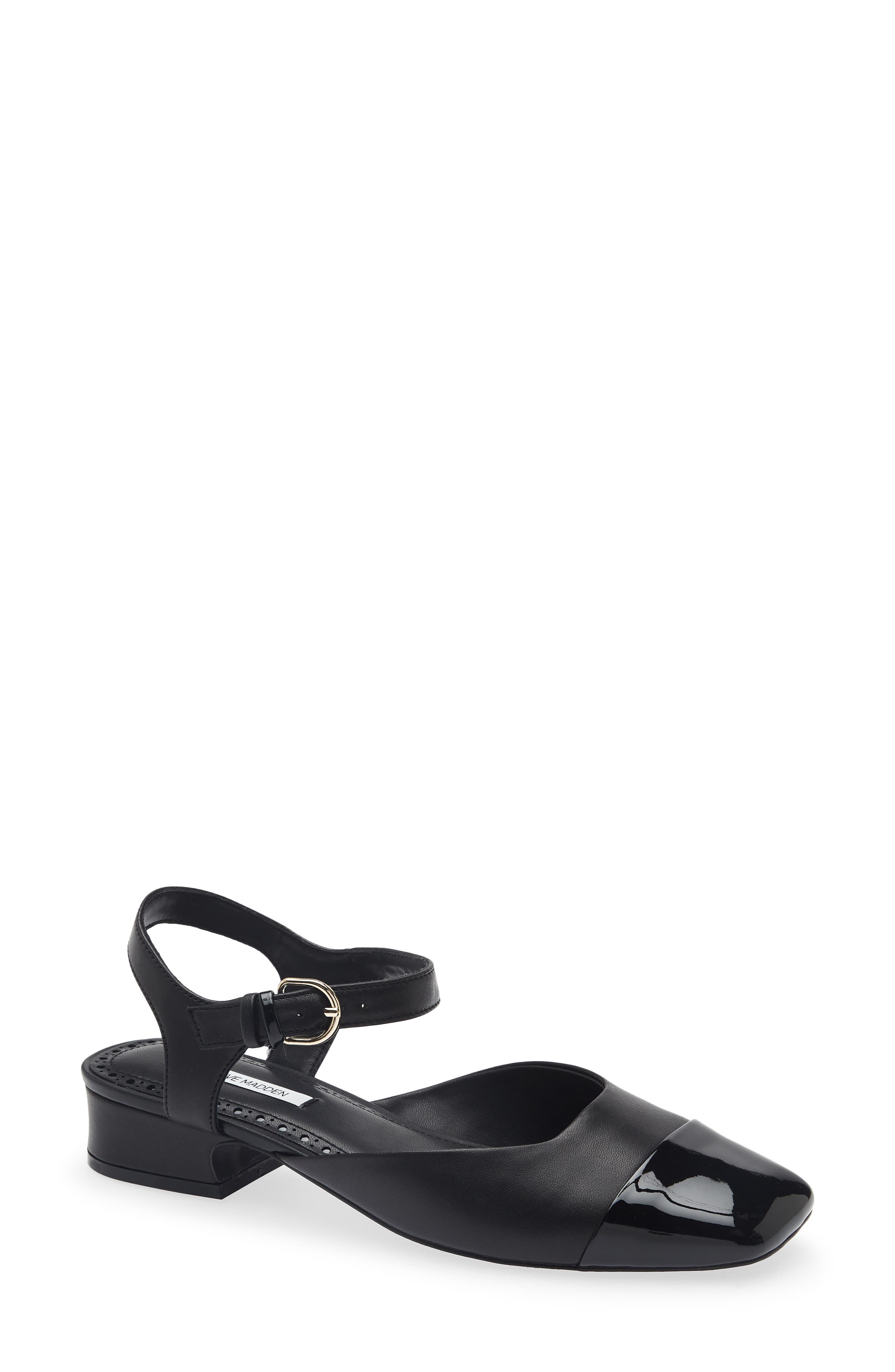 Novie Leather Flat, Main, color, BLACK LEATHER