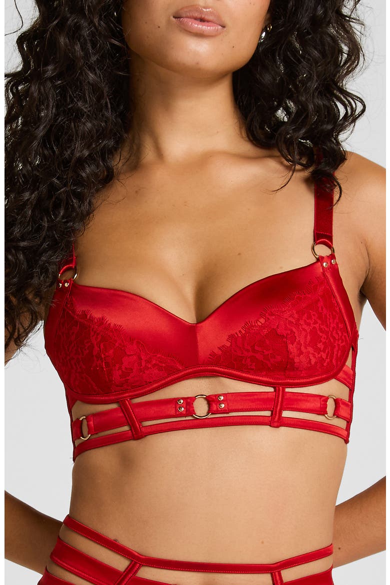 Noeki Underwire Longline Bralette, Main, color, CHILI PEPPER