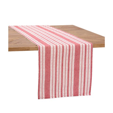 Warner Scarlet Woven 4th of July Patriotic Reversible Table Runner 14" x 72"