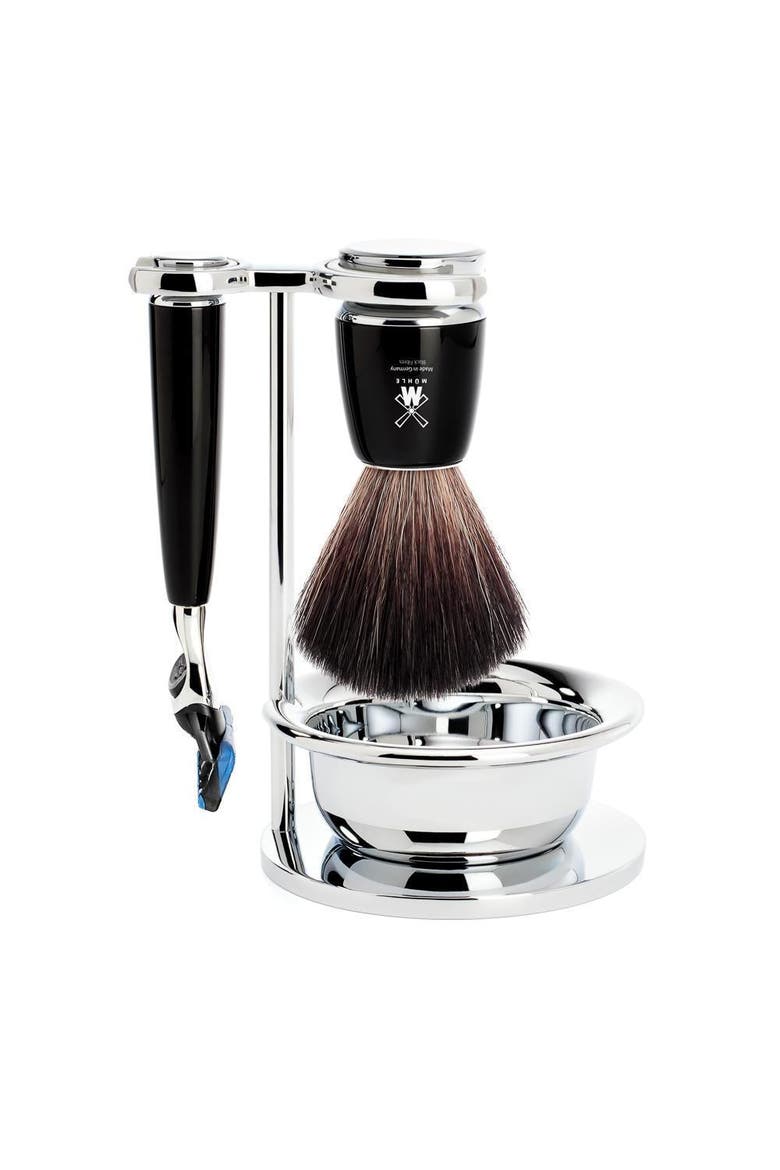Rytmo Black 4-Piece Black Fiber & Fusion Shaving Set, Main, color, Black