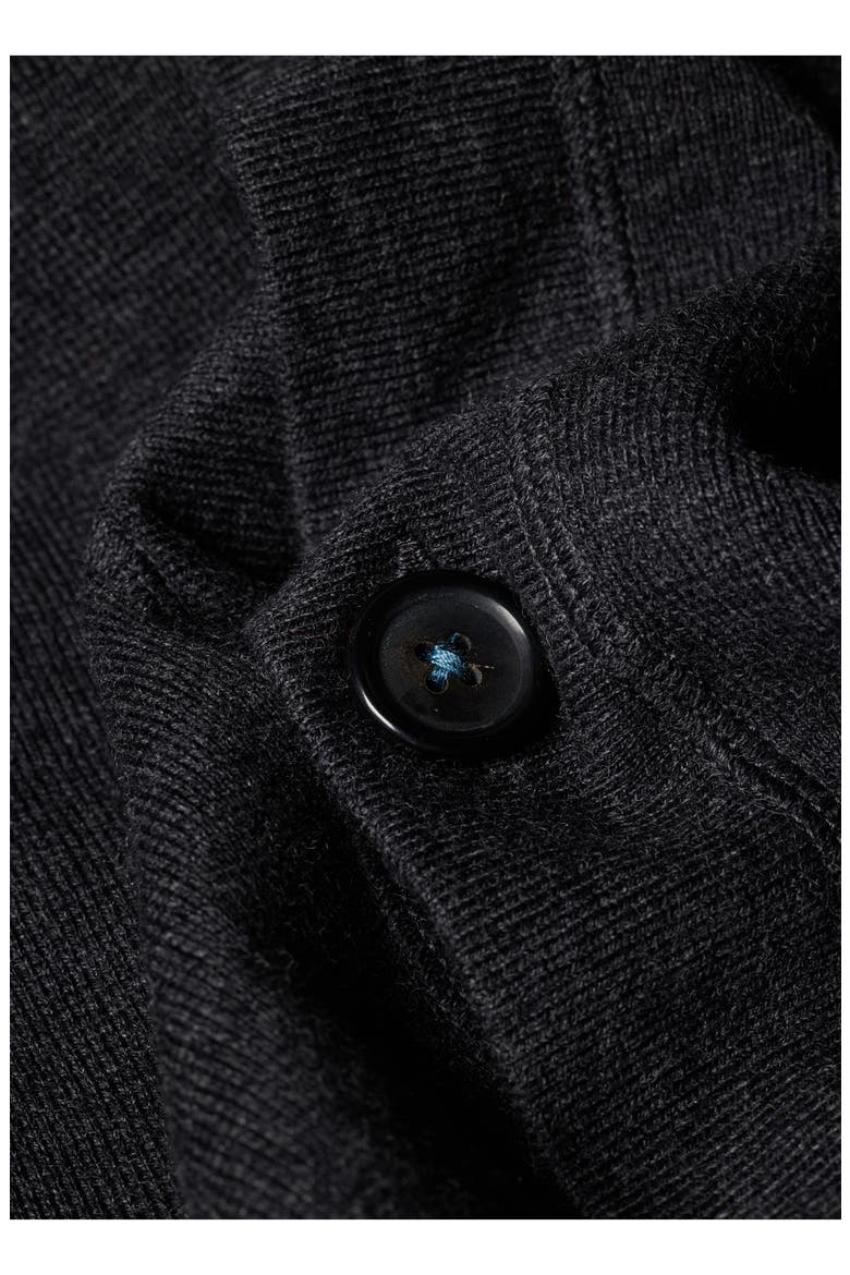 Cotton and Merino Wool Cardigan, Alternate, color, BLACK MELANGE