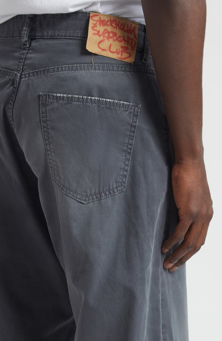 STOCKHOLM SURFBOARD CLUB Ralf Distressed Bootcut Pants, Alternate, color, Black