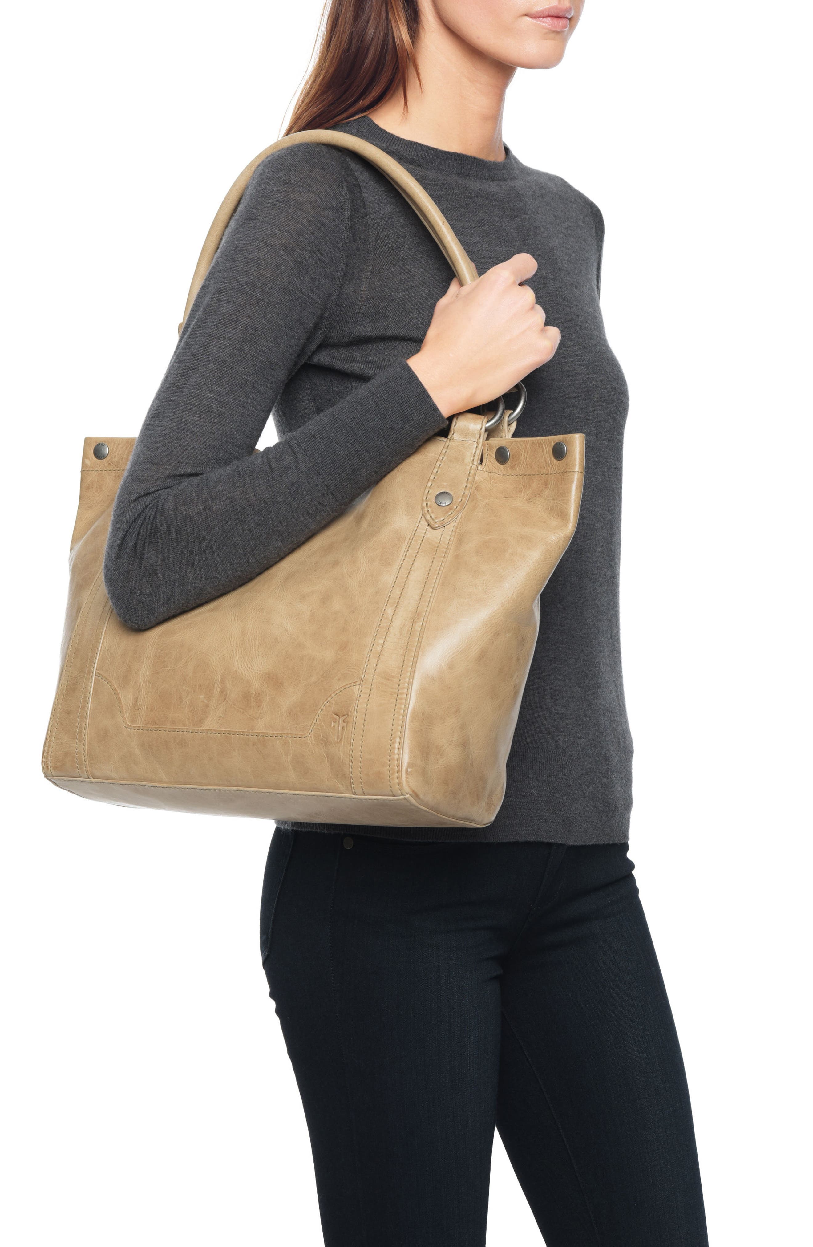 Frye Melissa Leather Shoulder Bag, Alternate, color, 