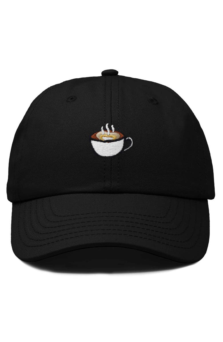 Dalix Cappuccino Embroidered Casual Cap, Main, color, Black