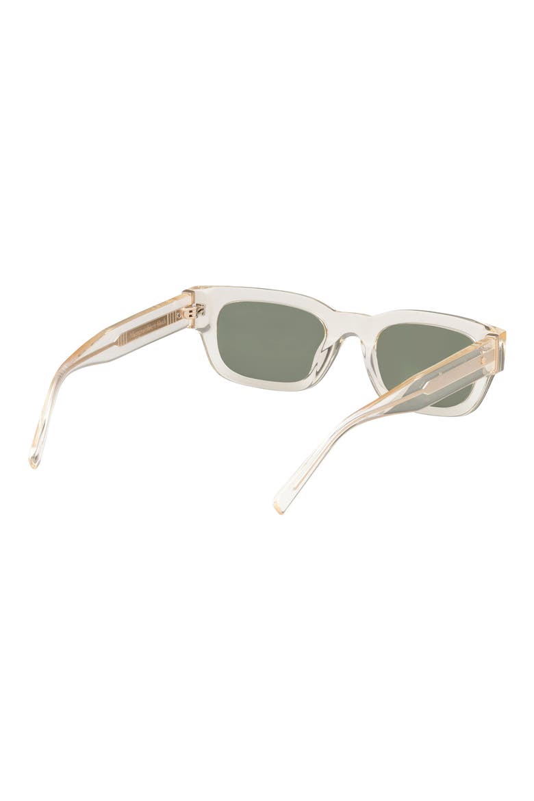 51mm Square Sunglasses, Alternate, color, CRYSTAL / GREEN LENS