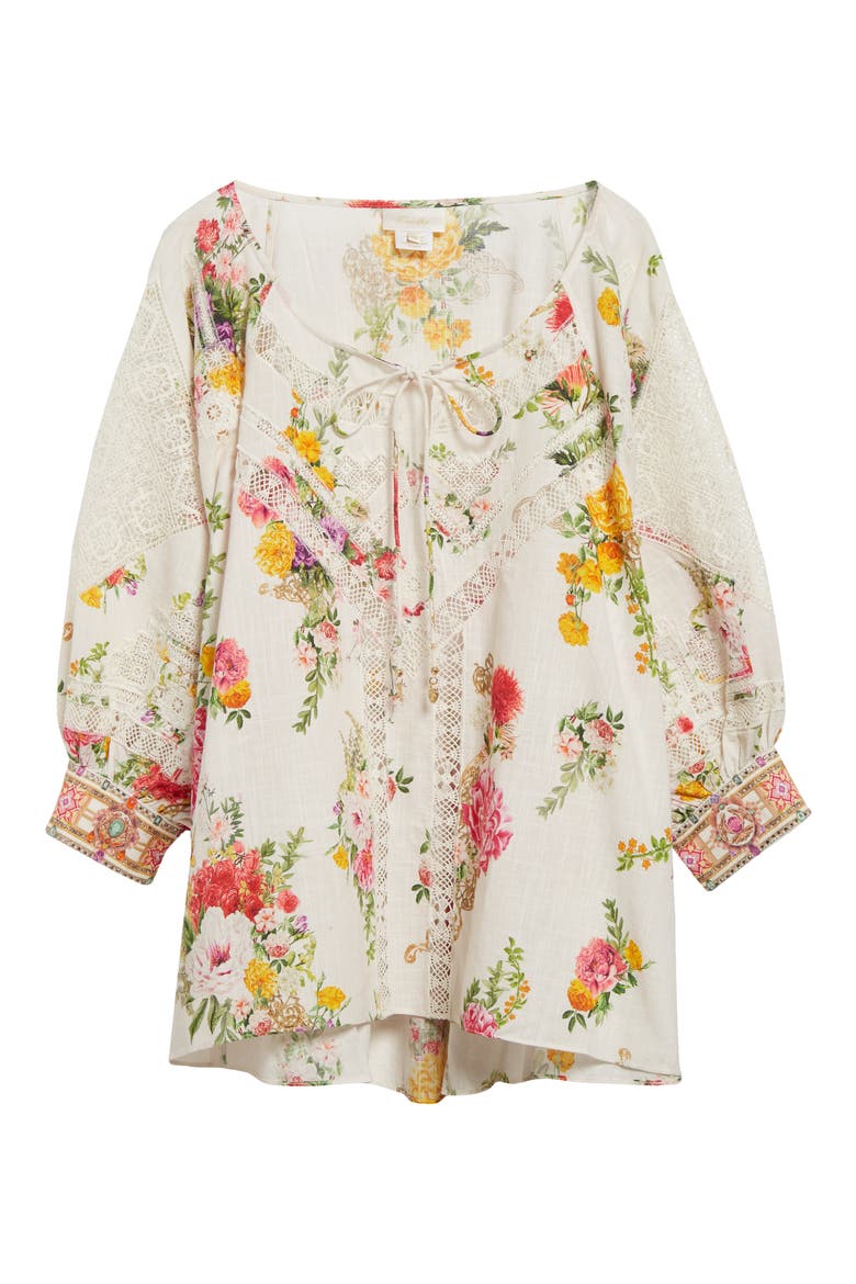 Egyptian Rose Print Raglan Sleeve Cotton Top, Alternate, color, EGYPTIAN ROSE