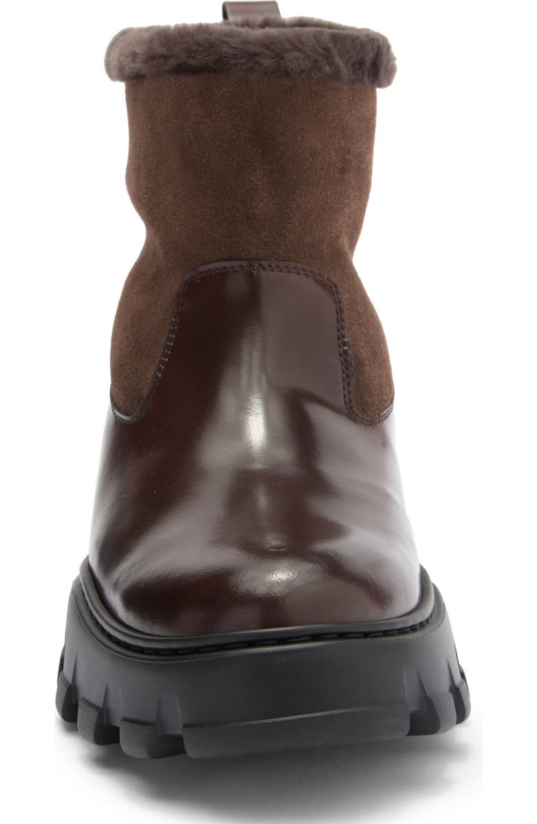 Stuart Weitzman Alton Genuine Shearling Lined Lug Sole Boot, Alternate, color, Brown/ Dark Brown