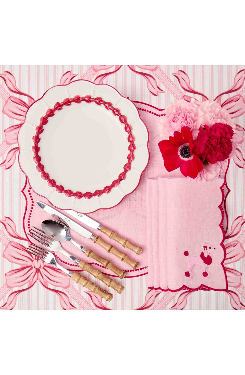 Mrs. Alice Red Laurel Dinner Plate, Alternate, color, Red