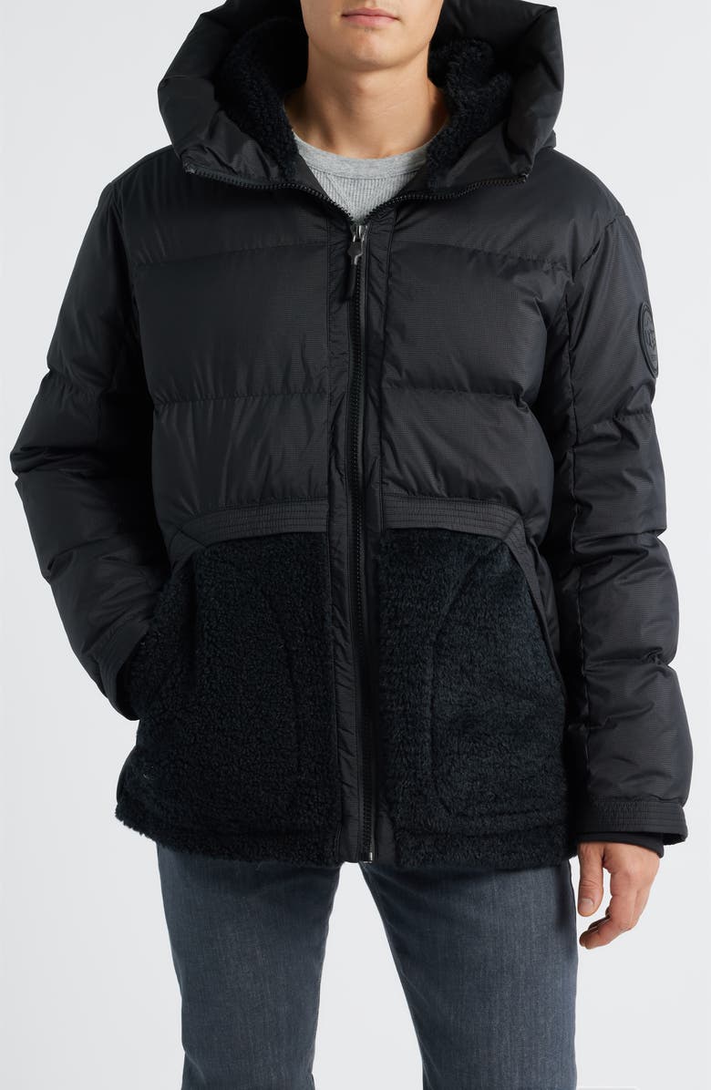 UGG<sup>®</sup> MetroPeak Ripstop & Fleece 700 Fill Power Down Puffer Jacket, Alternate, color, Black