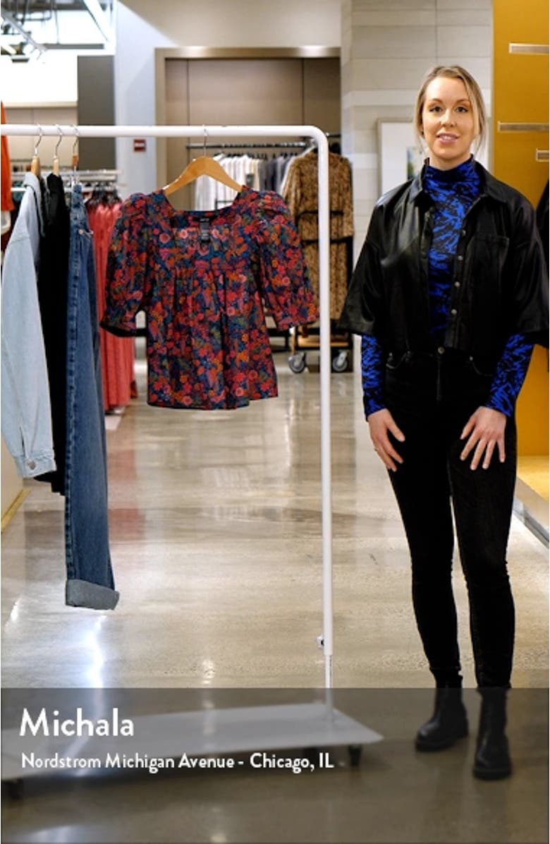 Floral Square Neck Cotton Top, sales video thumbnail