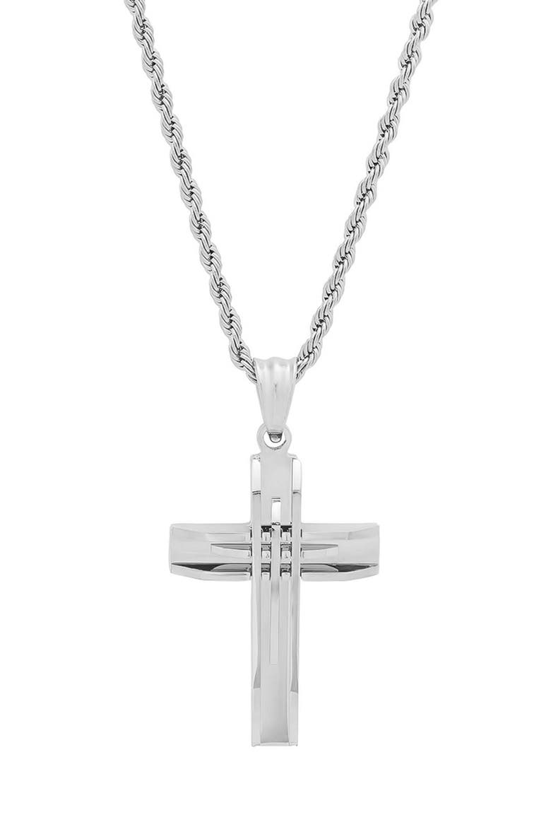 Cross Pendant Necklace, Main, color, SILVER