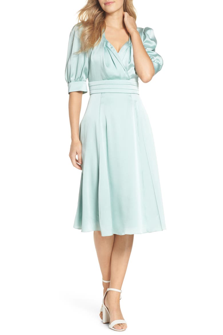 Vera Satin Fit & Flare Dress video
