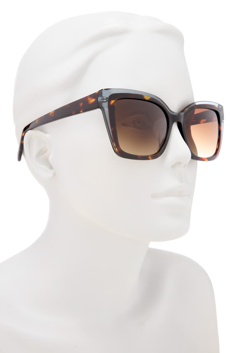 Ted Baker 55mm Cat Eye Sunglasses, Alternate, color, Tortoise