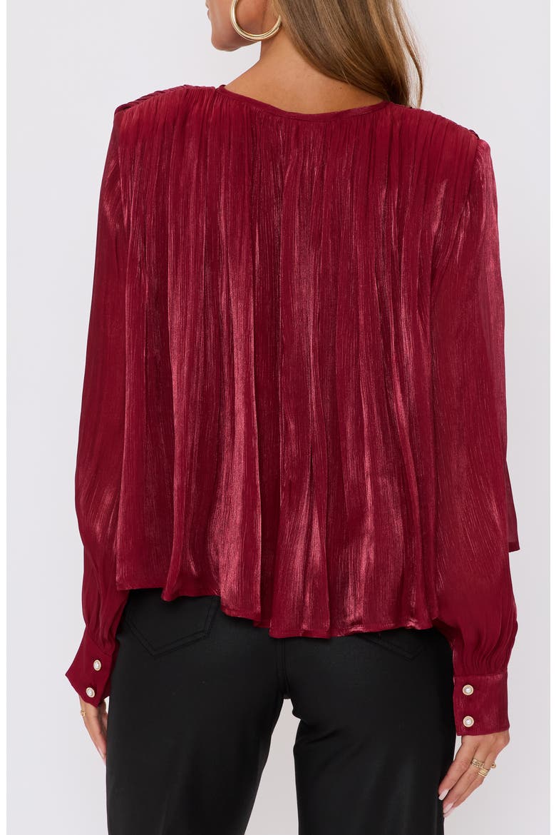 Metallic Satin Top, Alternate, color, RUBY