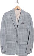 Duchamp Slim Fit Plaid Knit Sport Coat