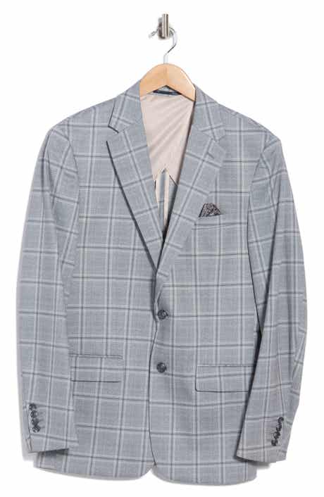 Duchamp Slim Fit Plaid Knit Sport Coat