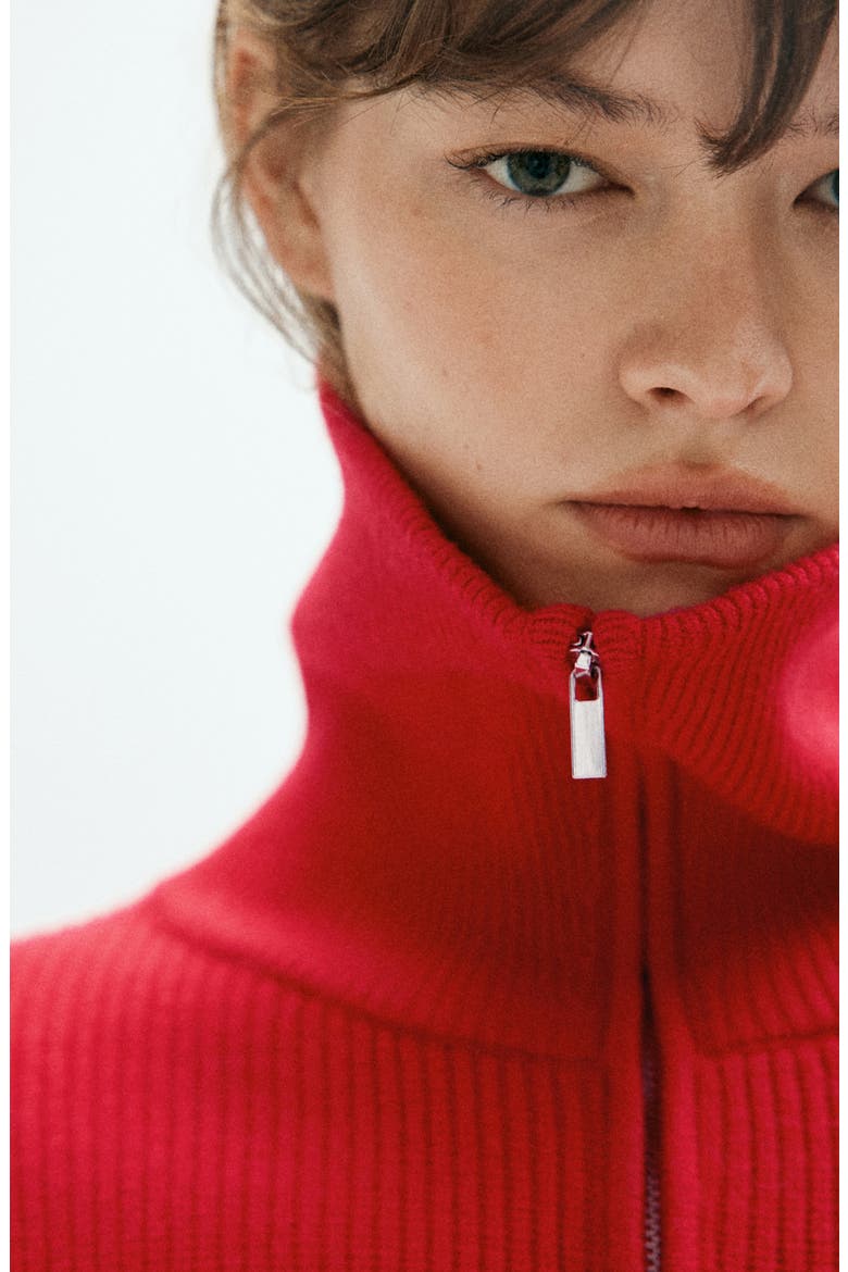 Quarter Zip Sweater, Alternate, color, RED