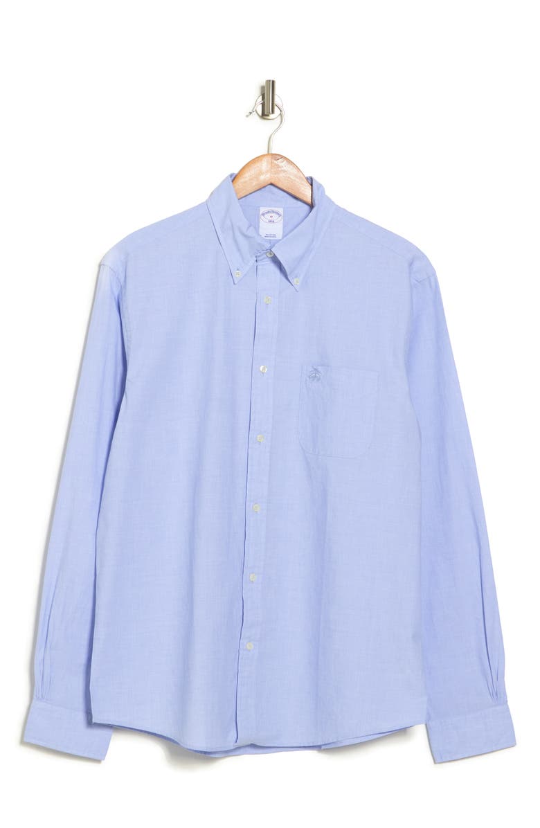 Brooks Brothers Solid Button Down Shirt, Alternate, color, Ltblueeoe