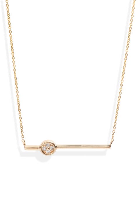 Styra Reese Quatrefoil Diamond Bar Pendant Necklace