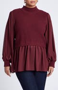 ELOQUII Twofer Sweater With Chiffon