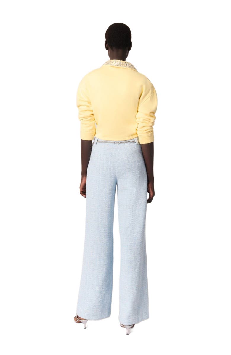 maje Tweed trousers with belt, Alternate, color, 