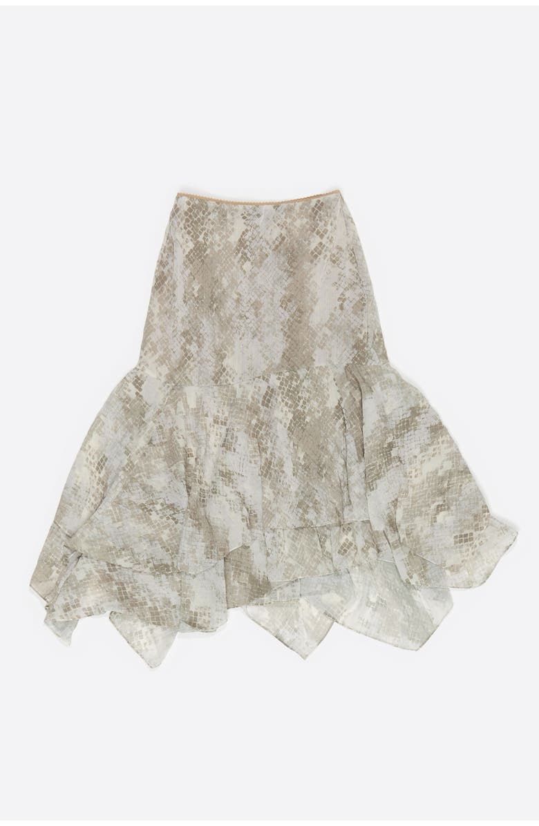 Bimba y Lola Snake Asymmetric Pleated Skirt, Alternate, color, Snake Taupe