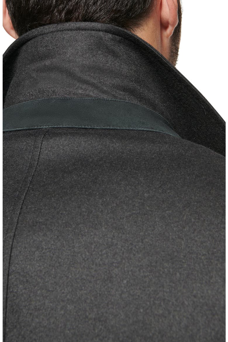 Waterproof Virgin Wool & Silk Down Coat with Removable Bib, Alternate, color, DARK GRAPHITE