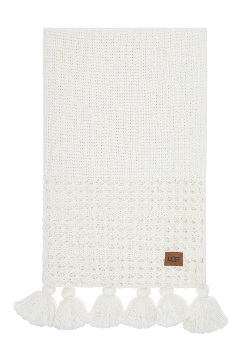 Oana Tassel Throw Blanket, Alternate, color, SNOW