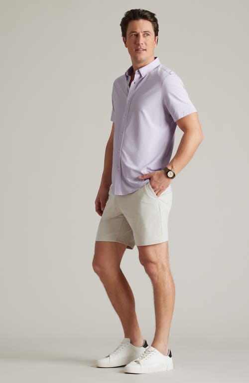 Rhone Commuter Short Sleeve Button-up Shirt In Lavender Dusk