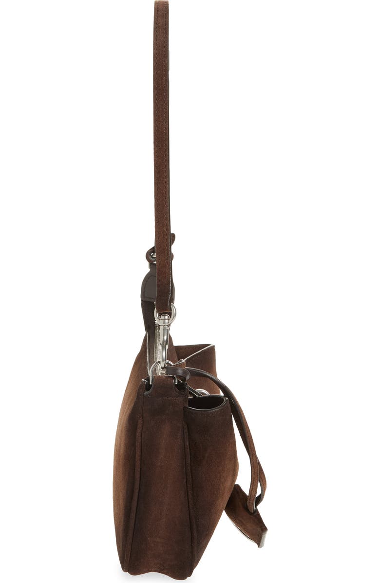 Balenciaga Rodeo Waxed Suede Sling Pouchette, Alternate, color, 2308 Light Espresso