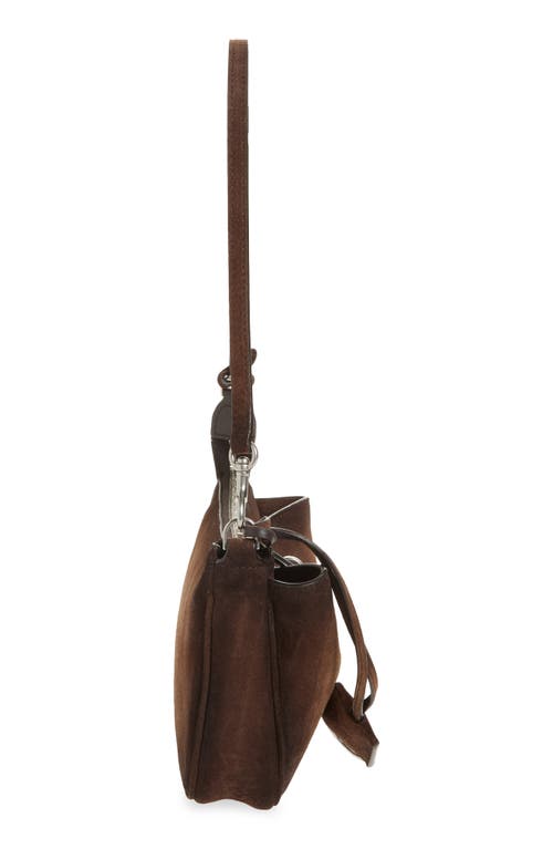 Balenciaga Rodeo Waxed Suede Sling Pouchette In Brown