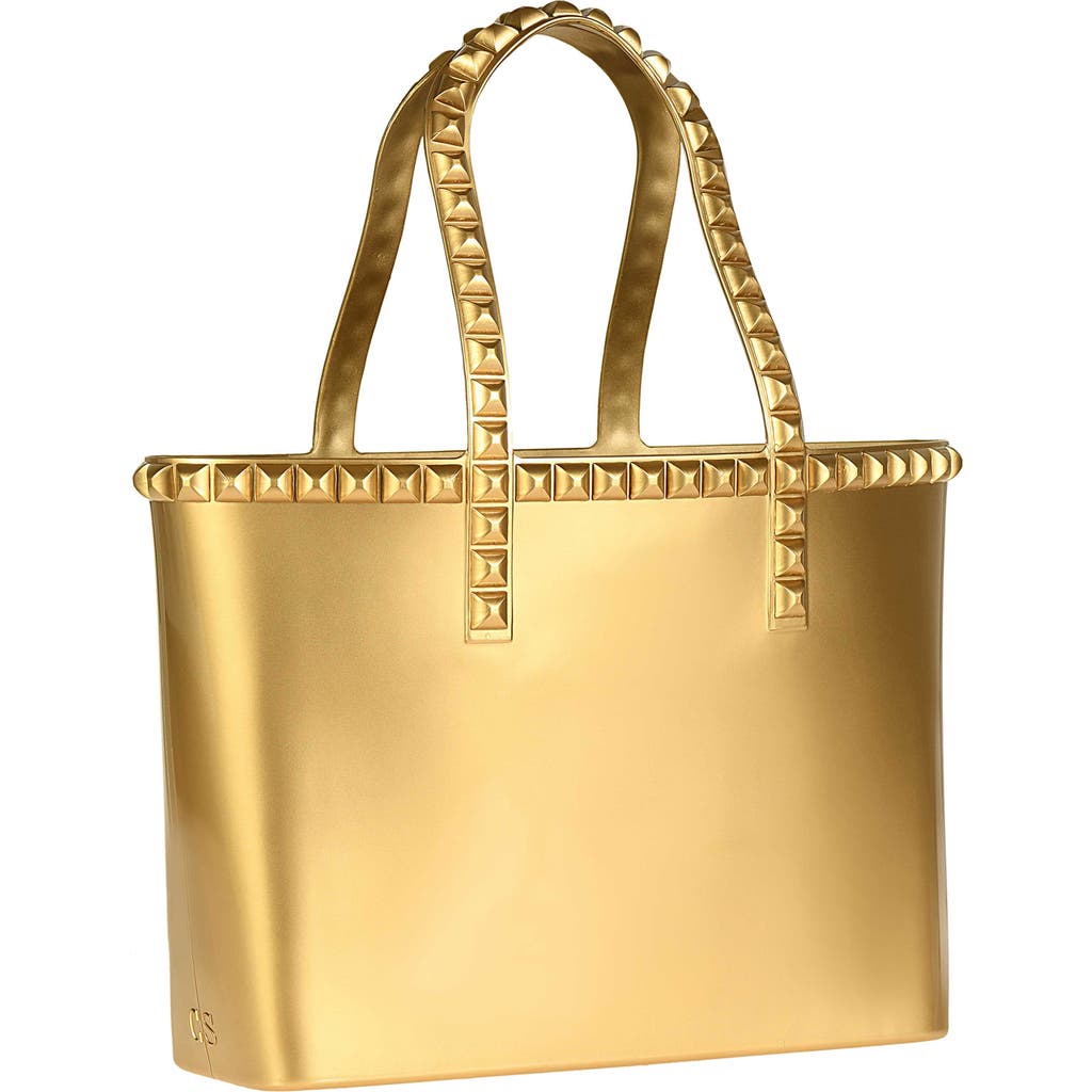 Carmen Sol Seba Mid Tote Jumbo Studs In Gold