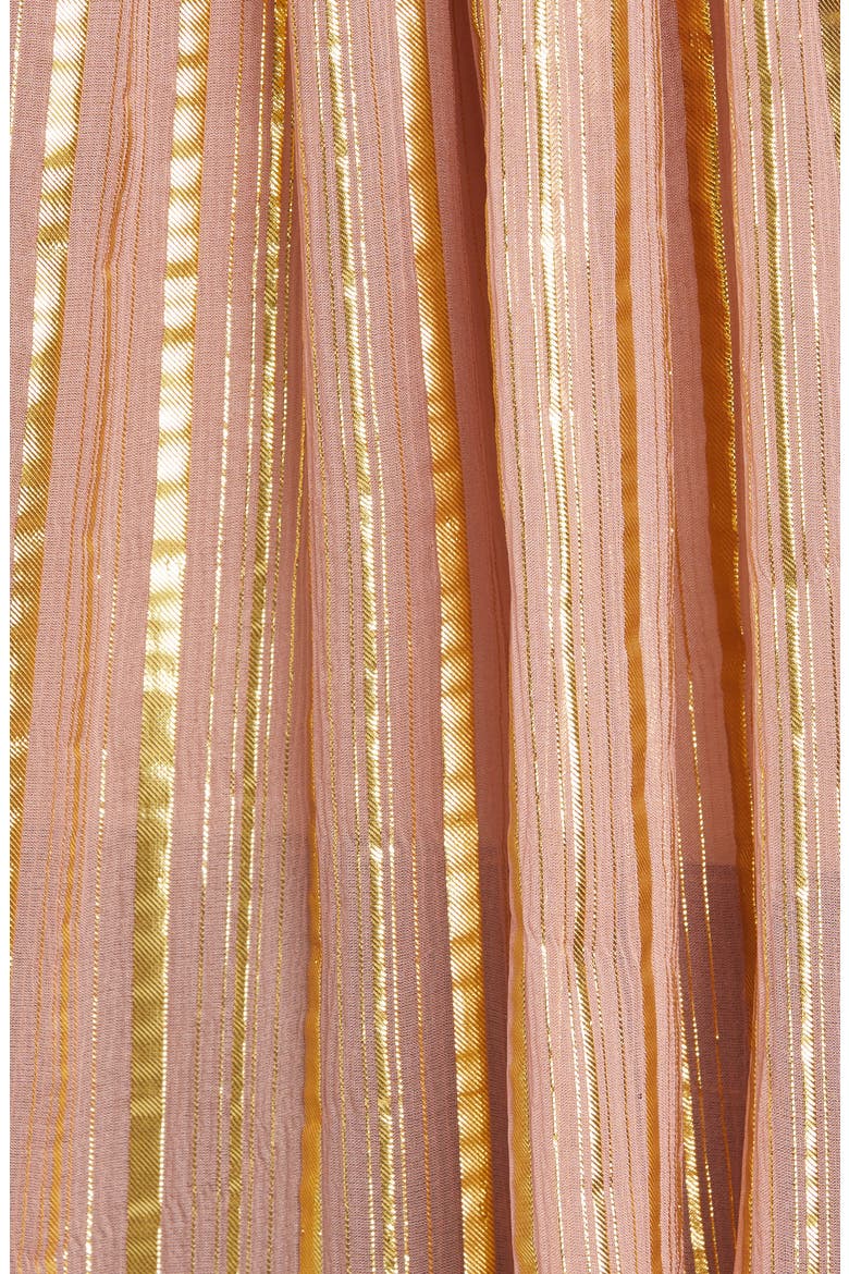 Kosta Metallic Stripe Silk Blend Top, Alternate, color, ROSE
