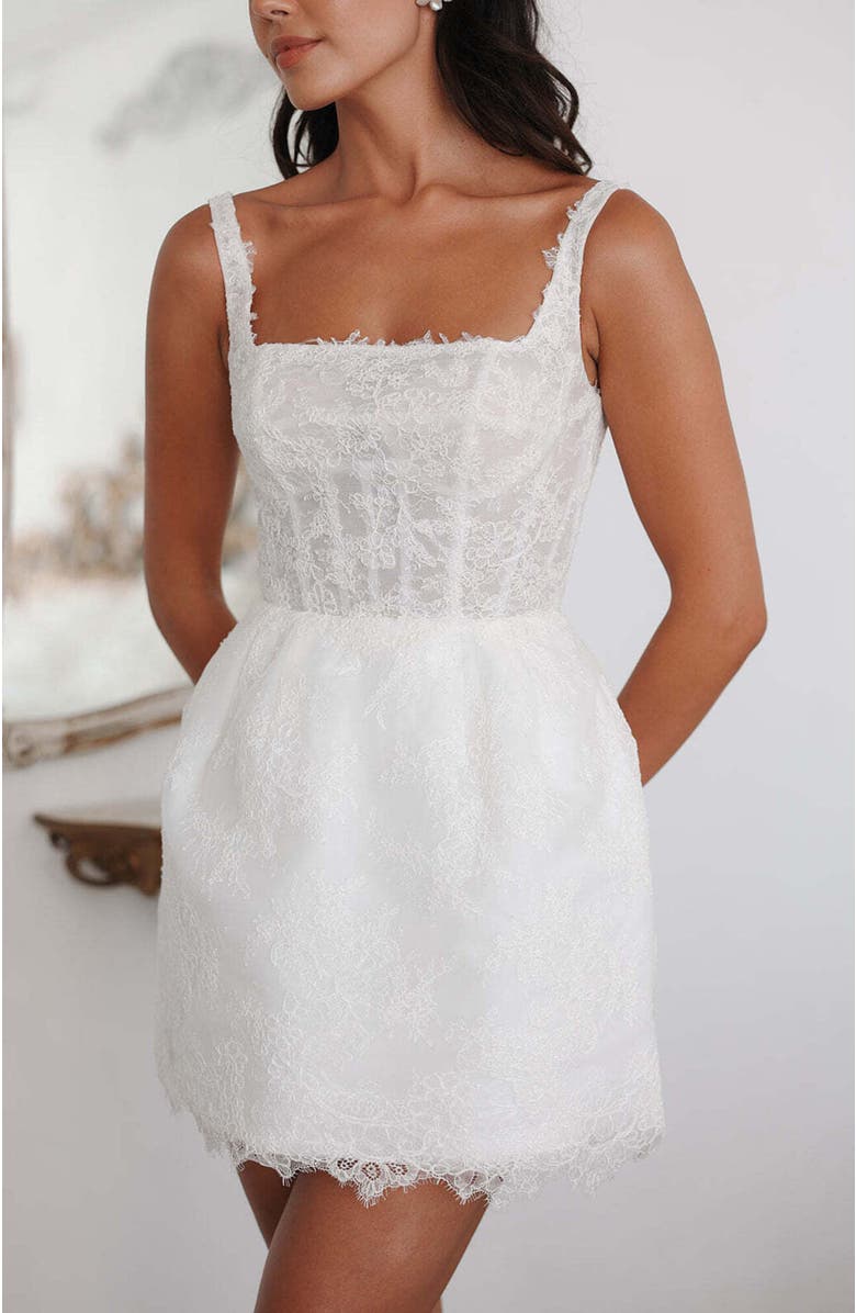 Untamed Petals Camille Mini Dress, Main, color, Ivory