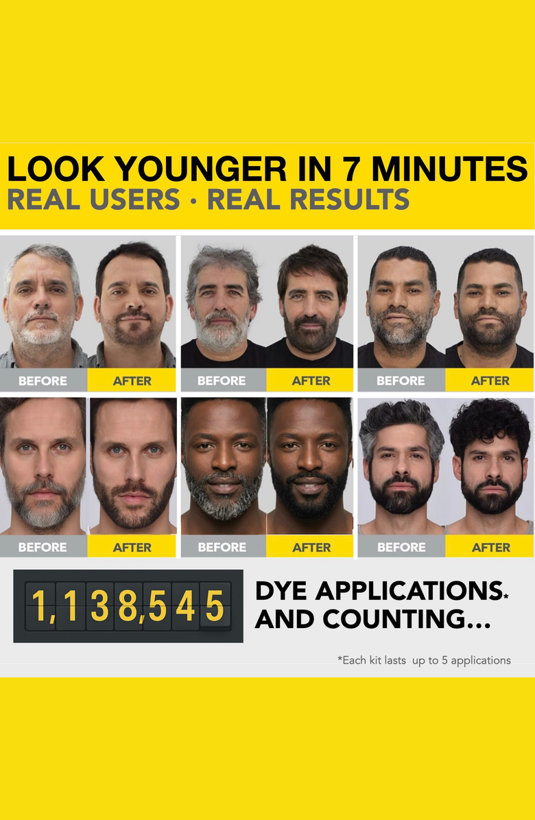 Cleverman 2X Pack Reusable Beard & Hair Dye Kit, Alternate, color, Jet Black