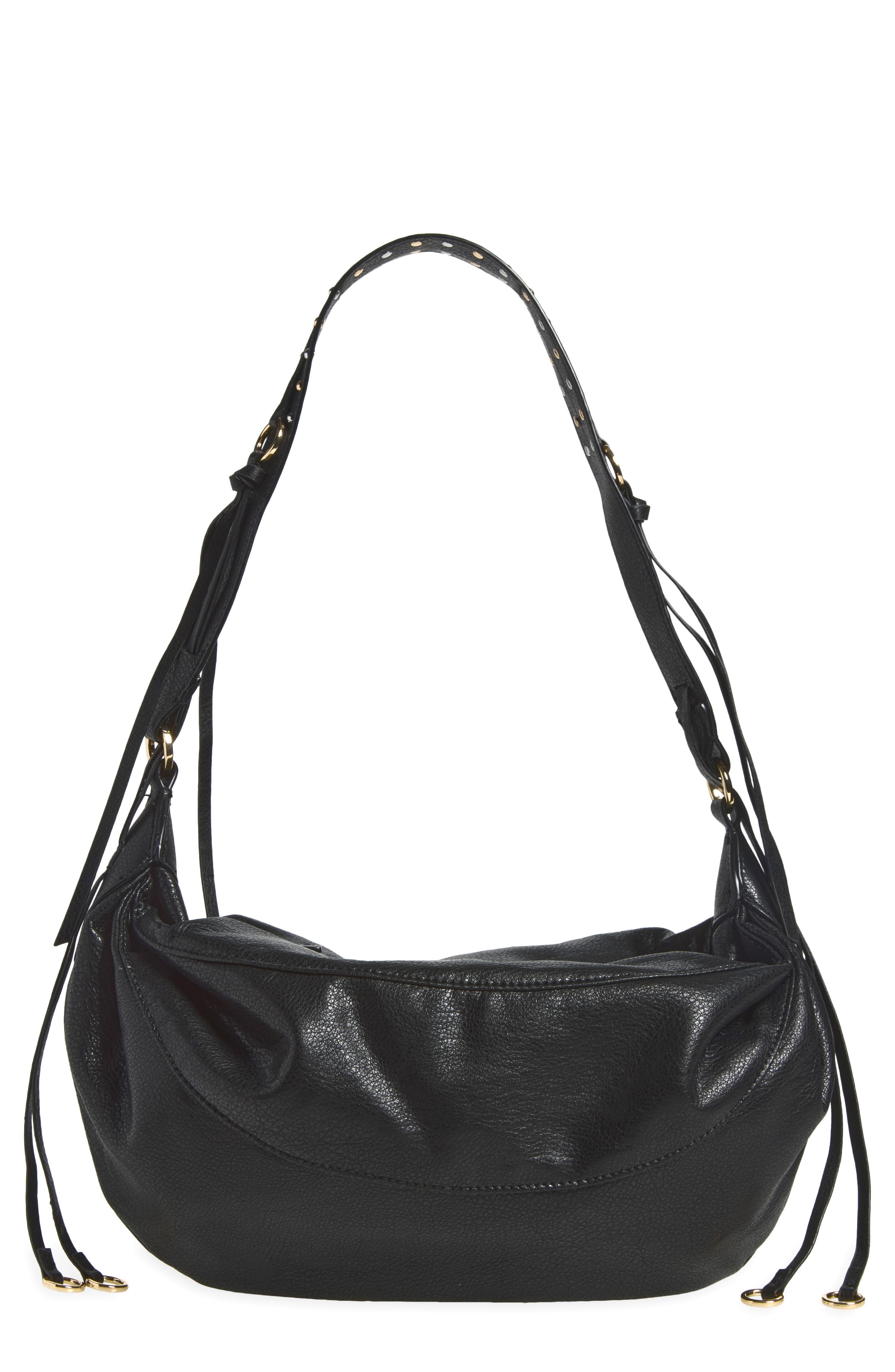 Tin Shoulder Bag, Main, color, BLACK