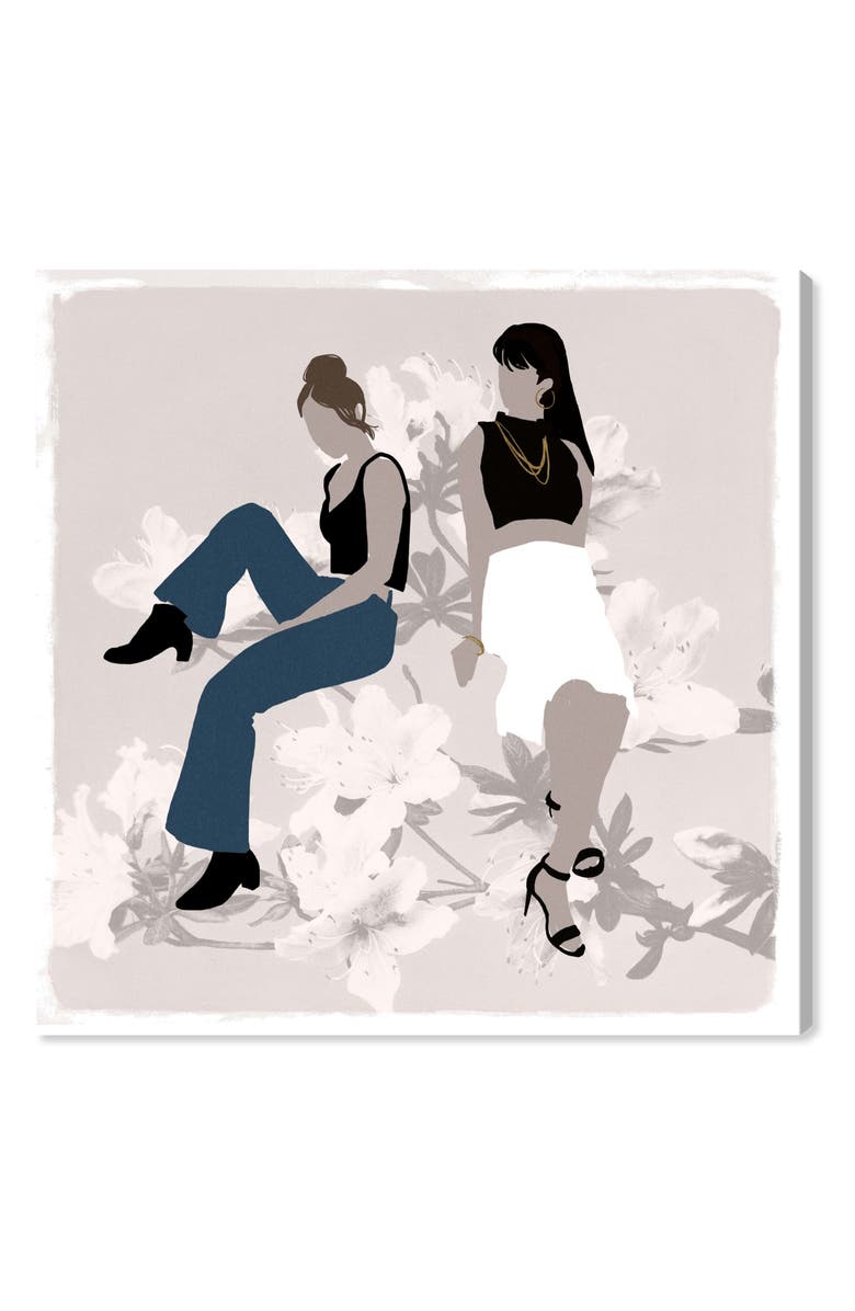 Wynwood Studio Flower Girls Canvas Wall Art, Main, color, Grey