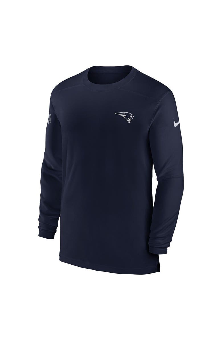 Nike Men's Nike Navy New England Patriots Sideline Coach Performance Long Sleeve T-Shirt, Alternate, color, 