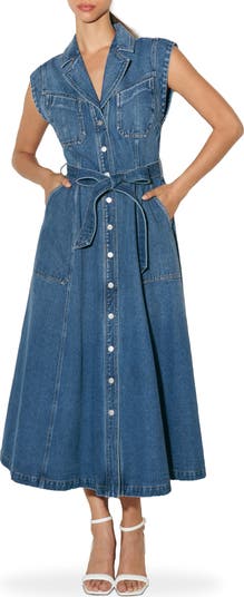 ★送料・関税込★I AM MARI★Windia Denim Belt Dress★ Denim Midi Shirt Dress - Medium Wash | Levi's® CA