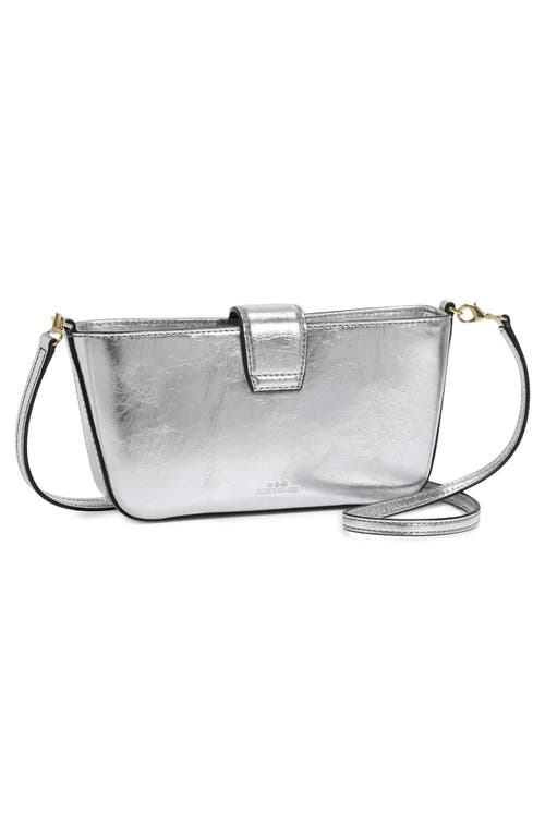 Shop Alexis Bittar Crumple Leather Crossbody Bag In Silver