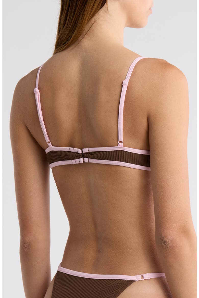 Bree Rib Bikini Top, Alternate, color, CHESTNUT BROWN / ORCHID PINK